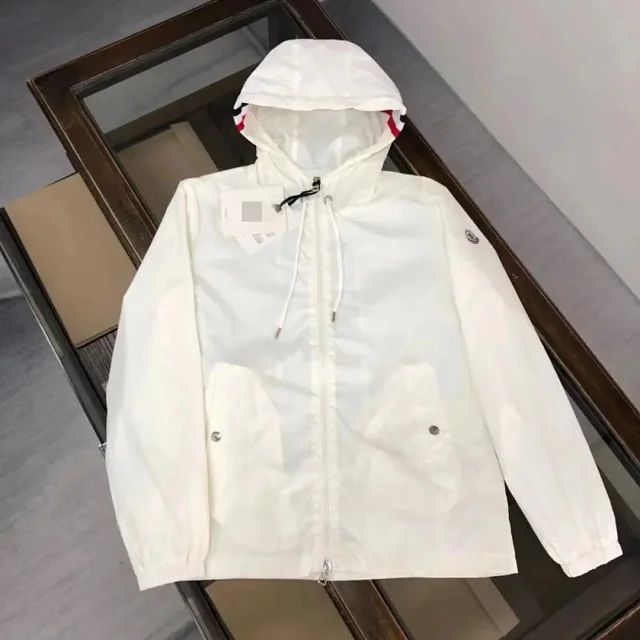 Moncler Jackets Hooded zip-up jacket with vertical logo print product detail image 10