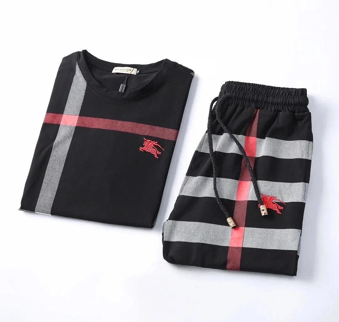 Burberry Check Print T-Shirt and Shorts Set White - 12