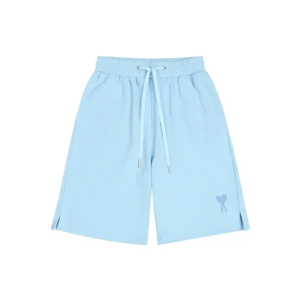 Ami Paris Heart Logo Shorts Light Blue - 1