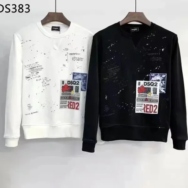 Dsquared2 DSQ2 Logo Crewneck Sweater White and Black - 6