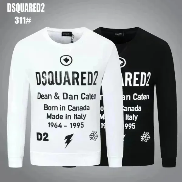 DSQUARED2 D2 Graphic Print Crewneck Sweater White/Black - 1