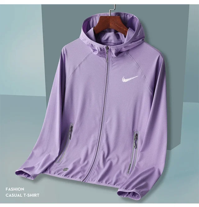 Nike Jackets Lightweight Hooded Zip-Front Windbreaker product detail image 11