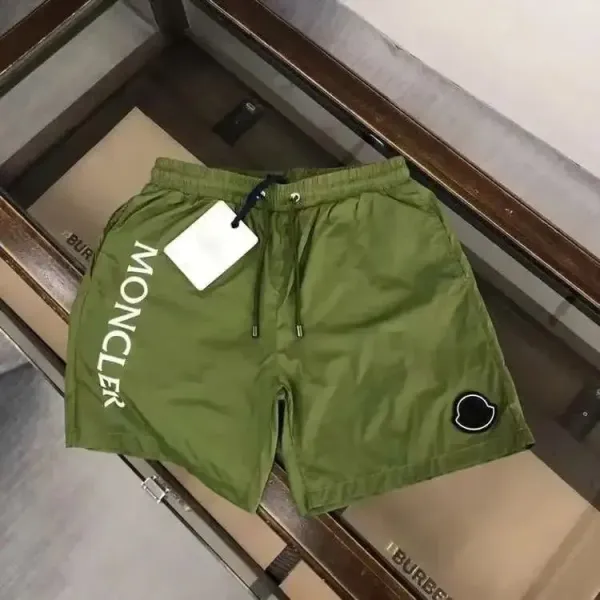 Moncler Logo-Print Swim Shorts Army Green - 1