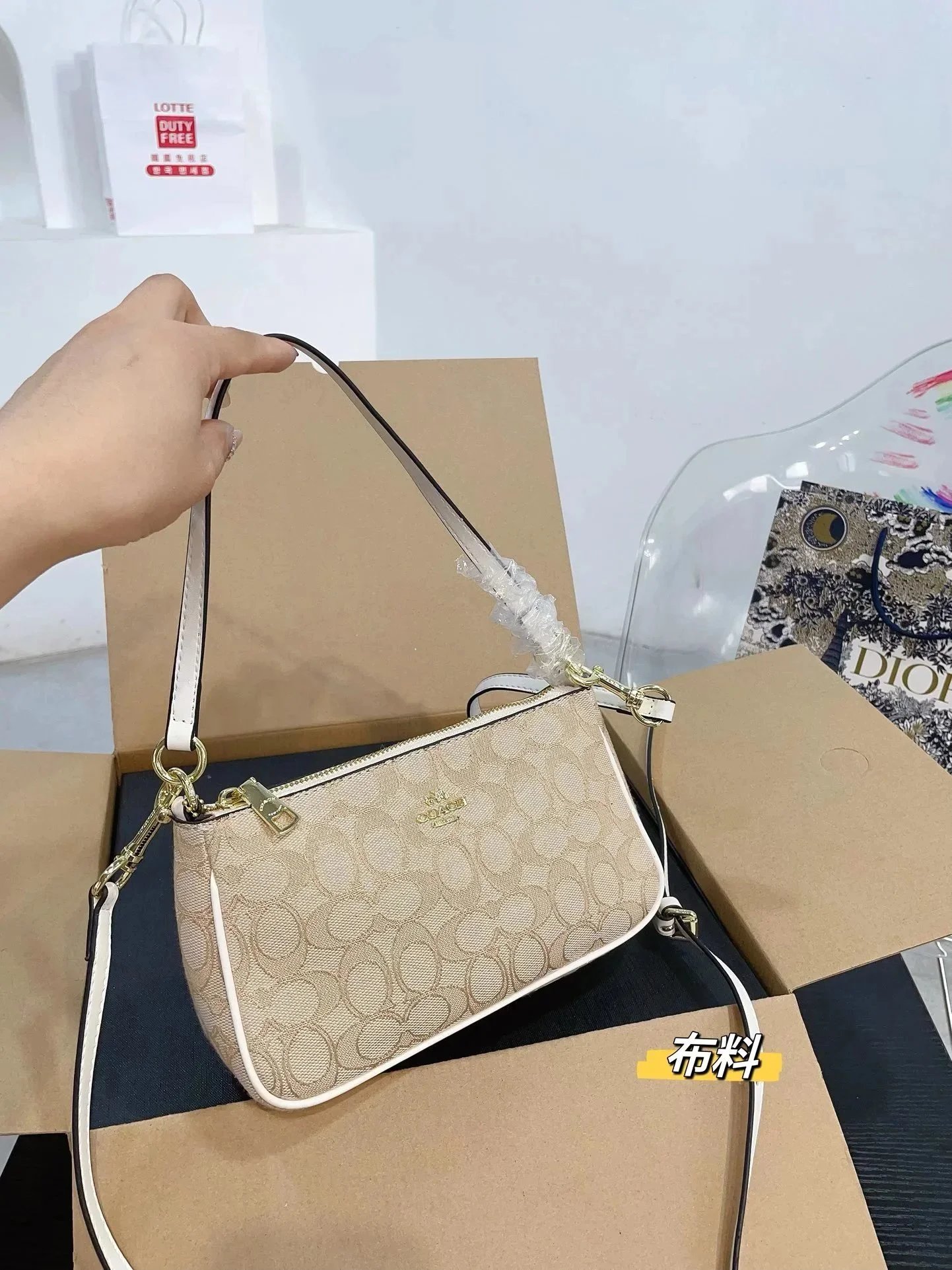 Gucci GG Marmont Mini Camera Bag Beige Canvas Crossbody Bag - 10