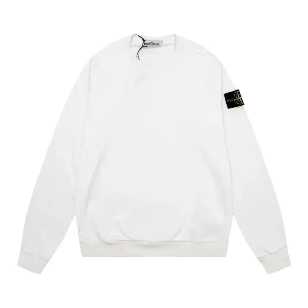 Stone Island Compass Patch Crewneck Sweatshirt White - 1