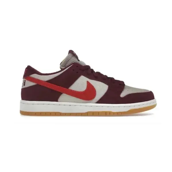 Nike SB Dunk Low Burgundy Red Swoosh Sneakers - 1
