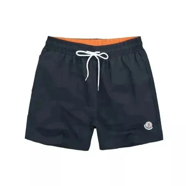 Moncler Swim Shorts Navy with Orange Waistband - 1