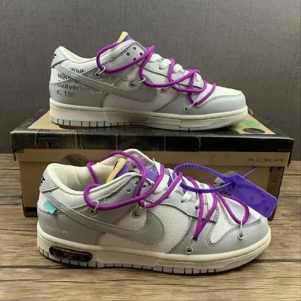 Off-White x Nike Dunk Low Industrial Gray Sneakers - 7