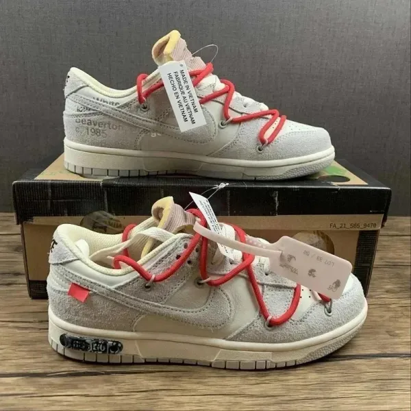 Off-White x Nike Dunk Low Industrial Gray Sneakers - 1