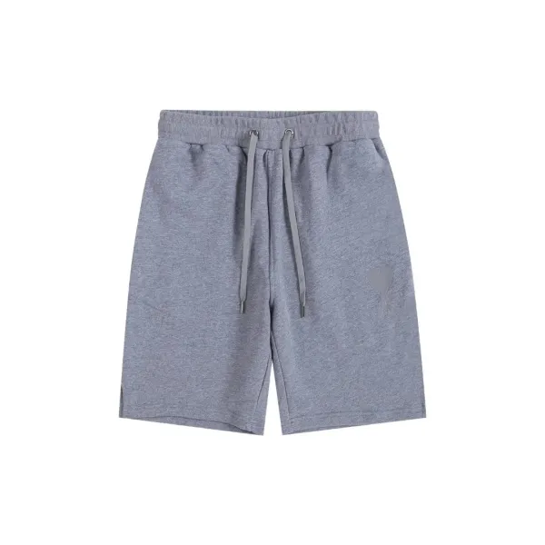 Ami Paris Heart Logo Sweatshorts Gray - 1