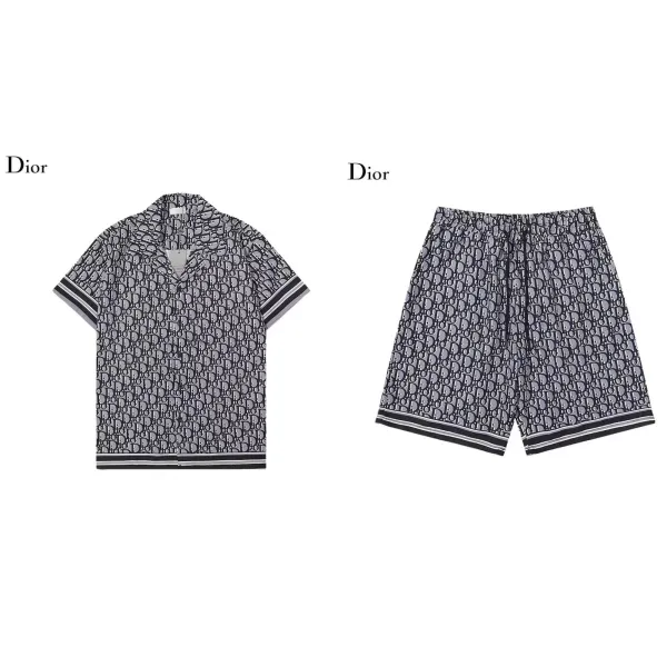 Dior Oblique Print Short-Sleeve Shirt and Shorts Set Multicolor - 1
