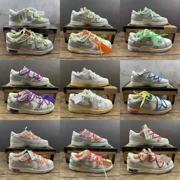 Off-White x Nike Dunk Low Industrial Gray Sneakers - 3