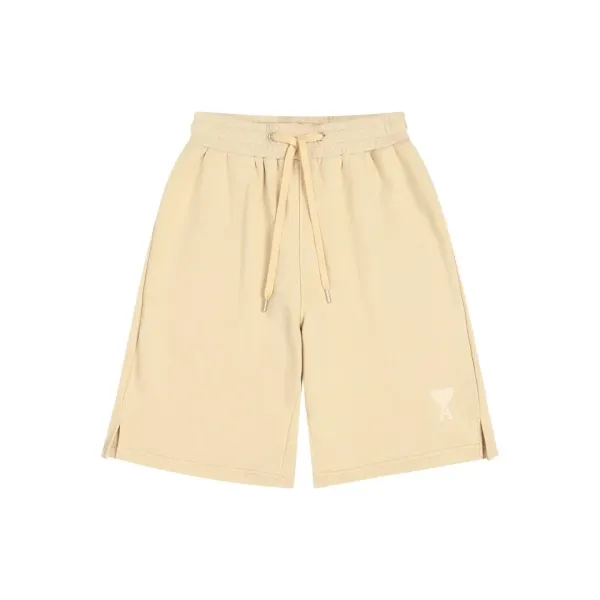 Ami Paris Heart Logo Shorts Beige Shorts - 1