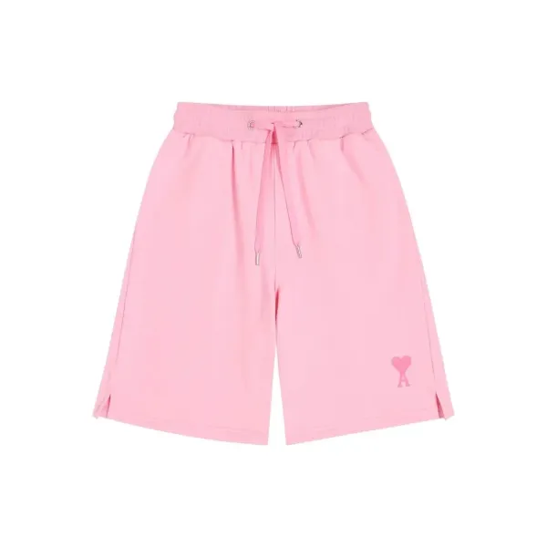 Ami Paris Heart Logo Shorts Pink - 1