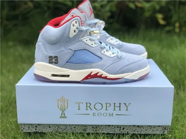 Air Jordan 5 Trophy Room Light Blue Sneakers - 12