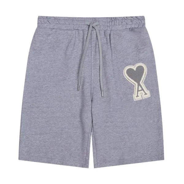 Ami Paris Heart Logo Sweatshorts Gray - 1