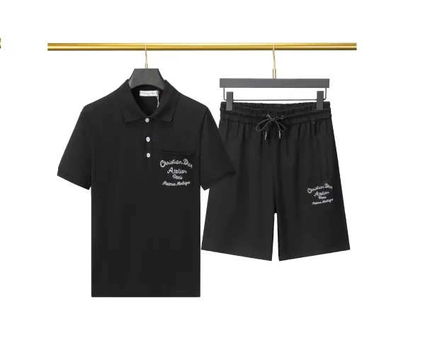 Dior Atelier Paris Black Polo and Shorts Set - 1