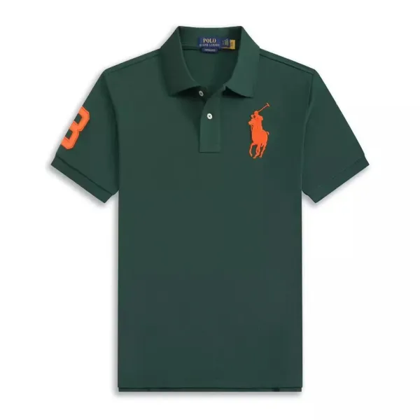 Polo Ralph Lauren Big Pony Polo Green with Orange Logo - 1
