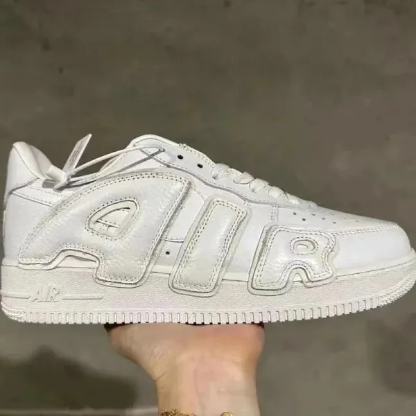 Nike Air Force 1 Low 'AIR' Embossed White Sneakers - 1