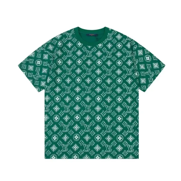 Louis Vuitton Monogram Print Emerald Green T-Shirt - 1
