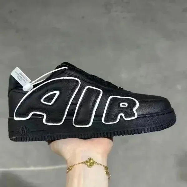 Nike Air Force 1 Low 'AIR' Logo Black Sneakers - 1