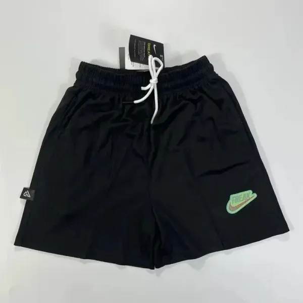 Nike Sportswear Heritage Shorts Black with Neon Green Swoosh - 1