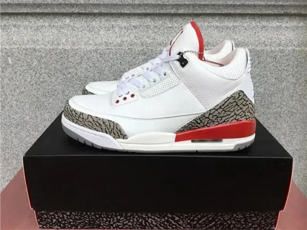 Air Jordan 3 White Cement Red Sneakers - 1