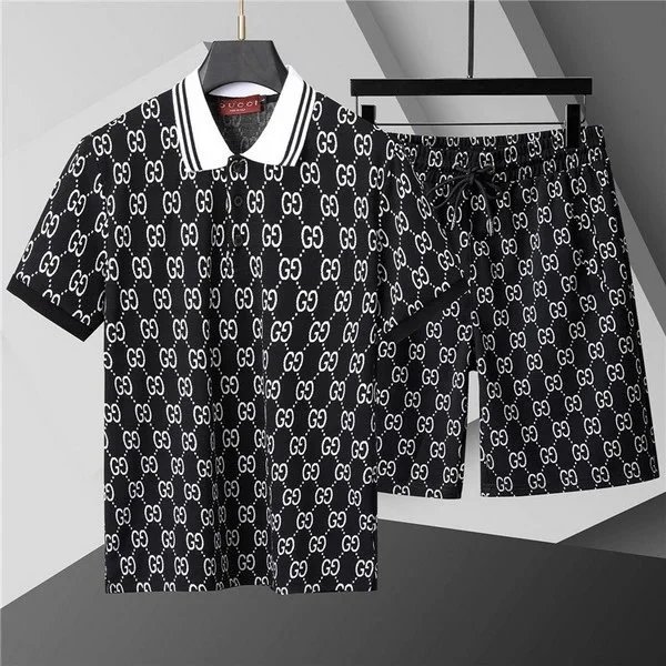 Gucci GG Monogram Print Swim Trunks Black Shorts - 14