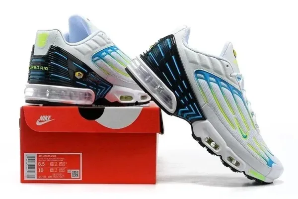 Nike Air Max Plus TN White Blue Neon Green Sneakers - 1