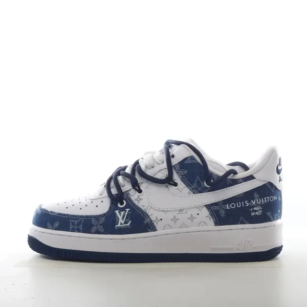 Louis Vuitton x Nike Air Force 1 Low Denim Monogram Sneakers - 1
