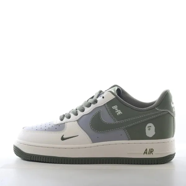 Nike x A Bathing Ape Air Force 1 Low Olive Green Sneakers - 1