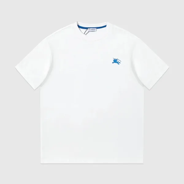 Burberry Equestrian Knight Embroidered White T-Shirt - 1