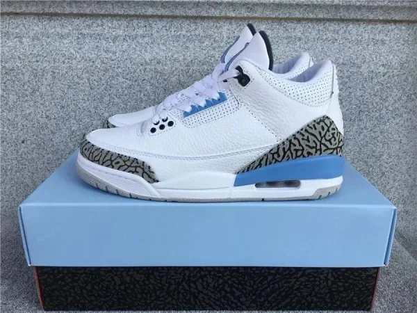 Air Jordan 3 Retro White Cement Blue Sneakers - 1
