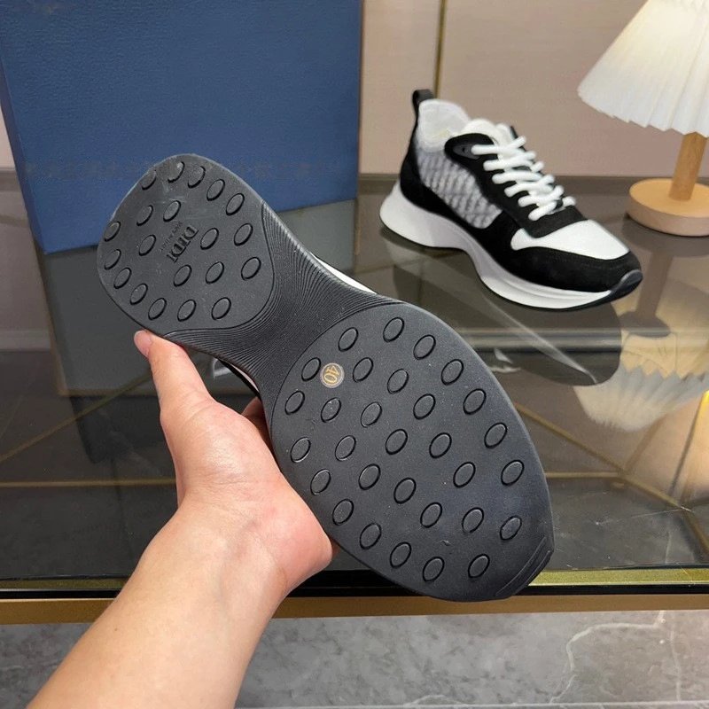 Dior B23 Oblique Sneakers Black White Gray Chunky Sneakers - 10