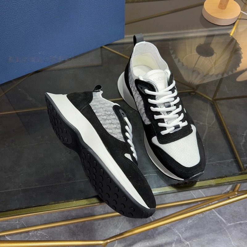 Dior B23 Oblique Sneakers Black White Gray Chunky Sneakers - 7