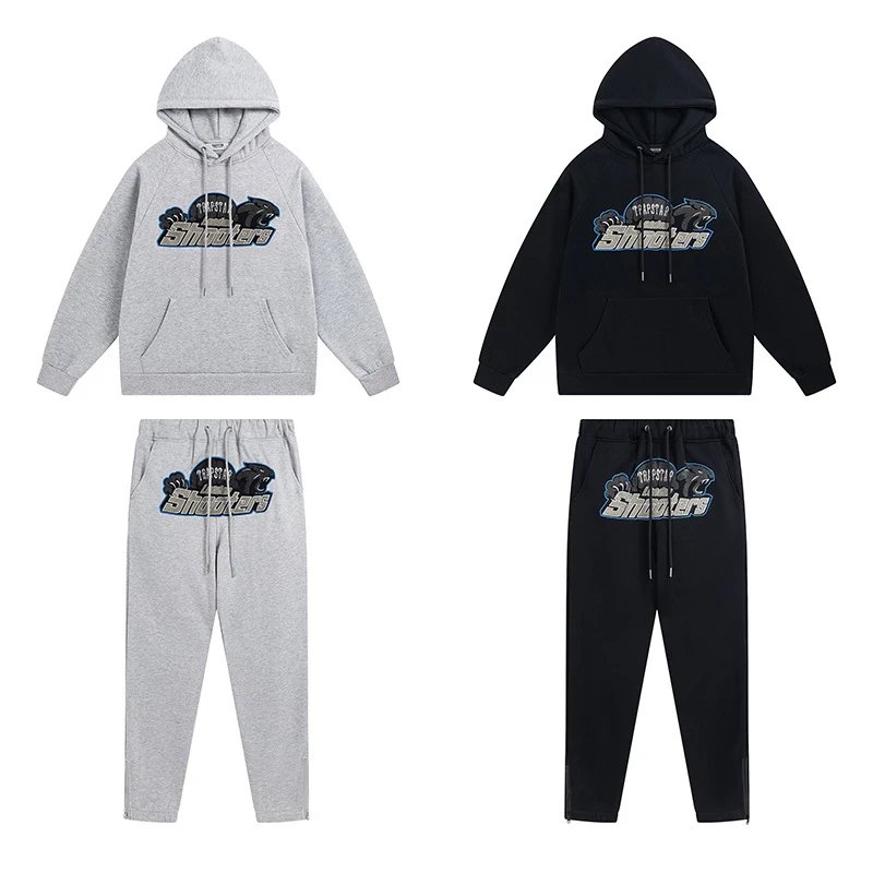Shooters Football Club Hoodie and Sweatpants Set Gray and Black - 1