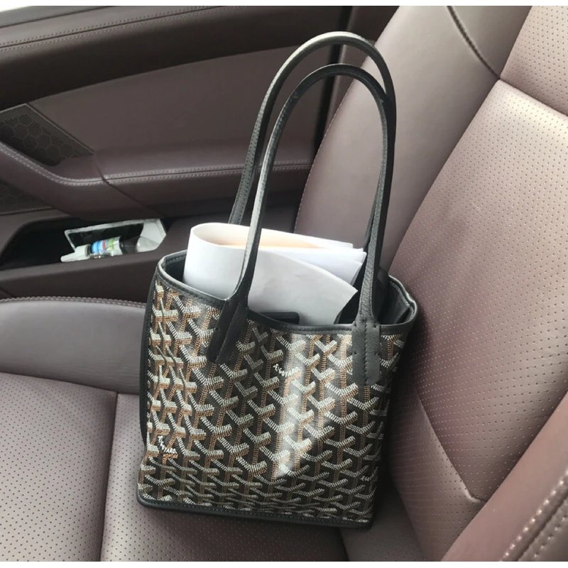 Goyard Handbags Goyardine patterned tote bag — Black small size