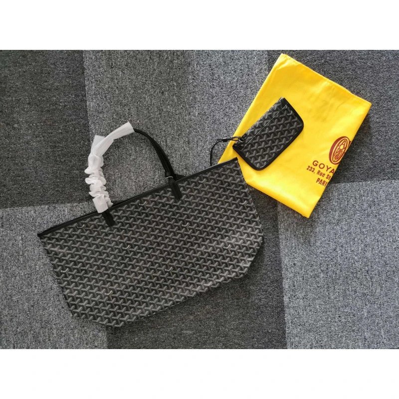 Goyard Handbags Goyardine patterned tote bag — Black, large size