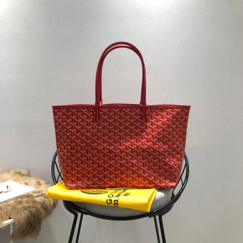 Goyard Handbags Goyardine patterned tote bag — Large size in bright red