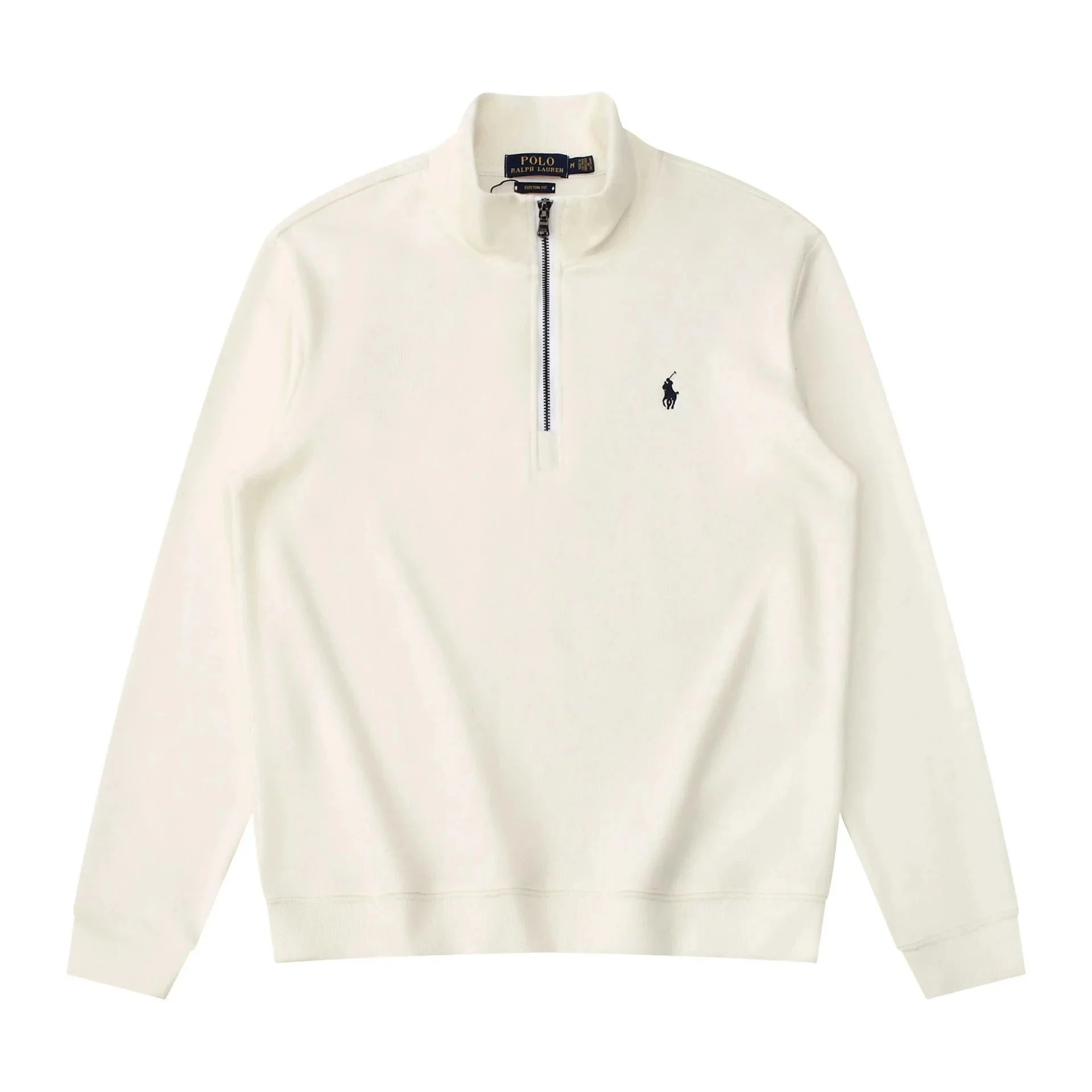 603 Half Zip White Black Horse