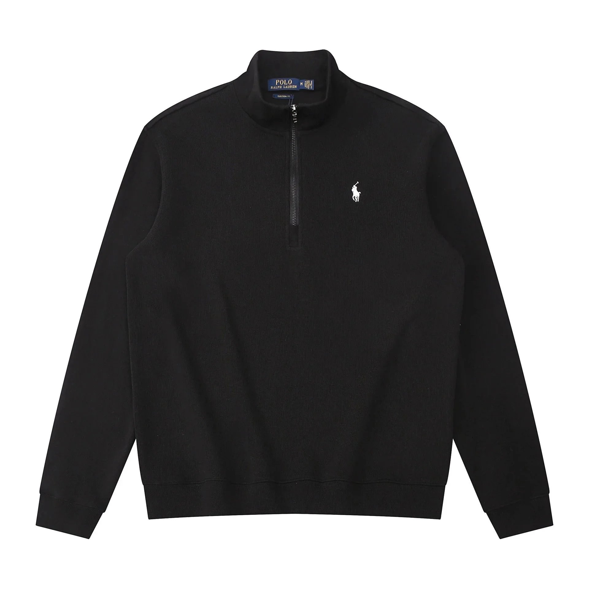 603 Half Zip Black White Horse