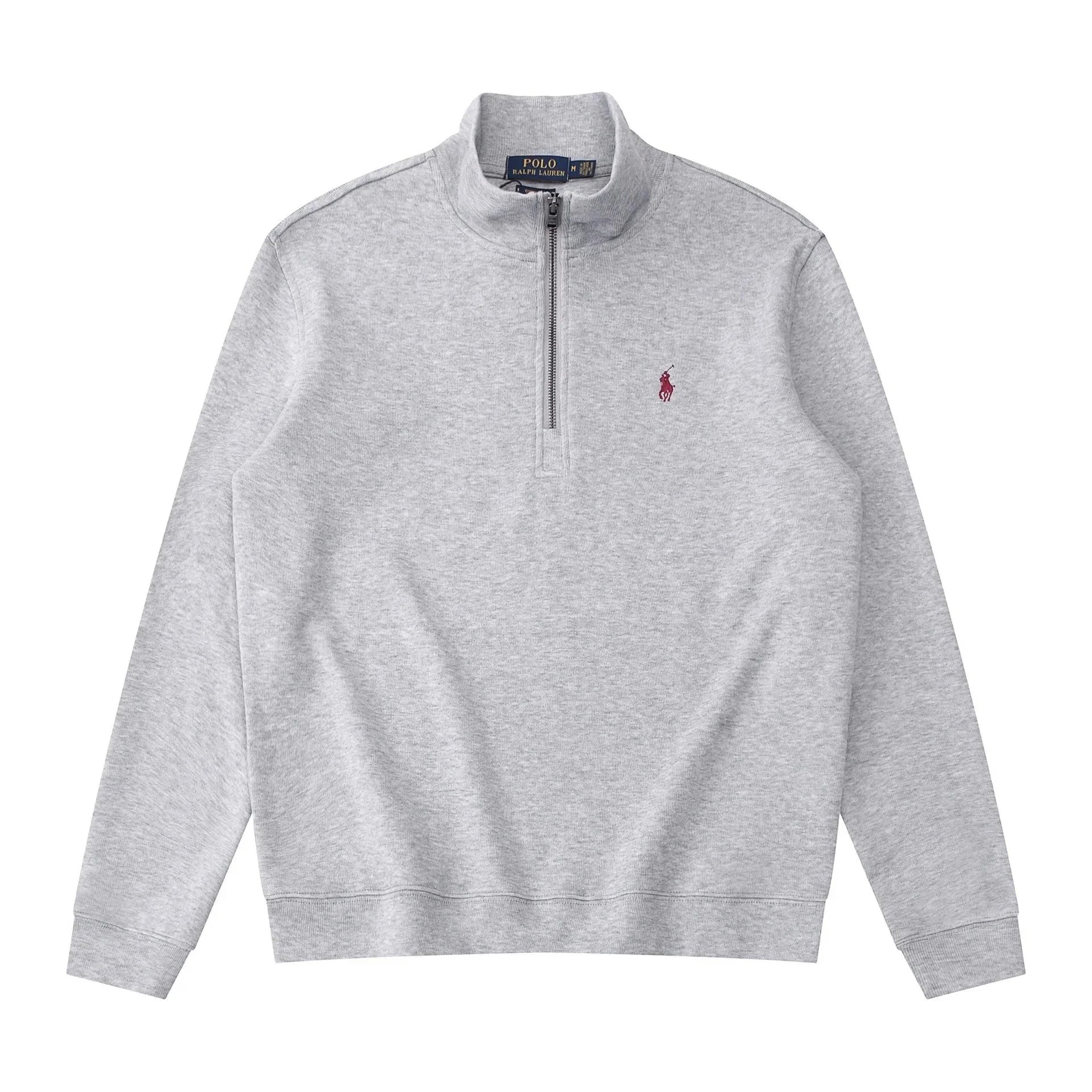 603 Half Zip Gray Red Horse