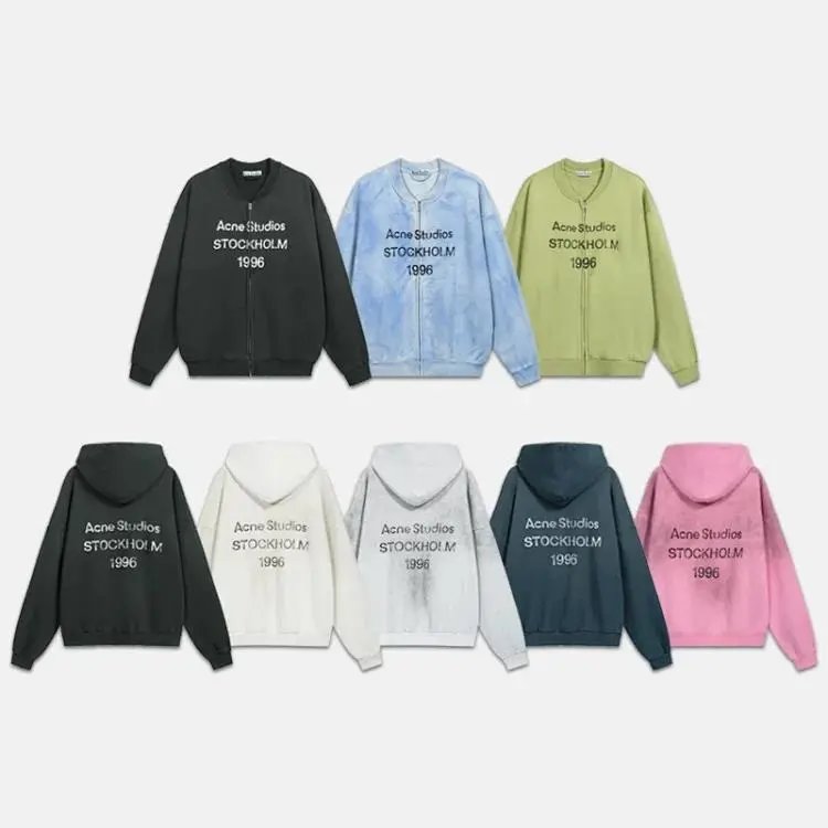 Streetwear brand AC 1996 letter logo Printed Sanding Washed Old Light Luxury