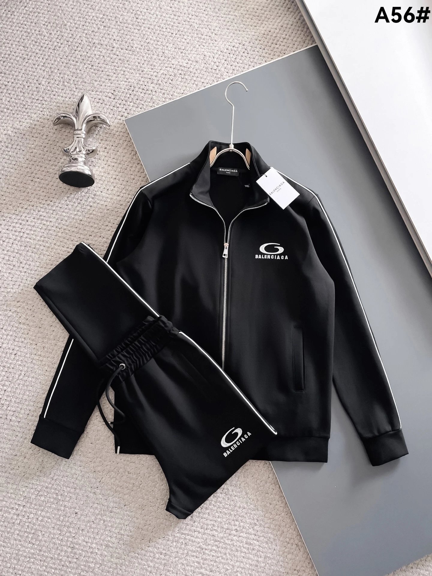 Dolce & Gabbana Tracksuits Zip-up track jacket and jogger set — Black A56