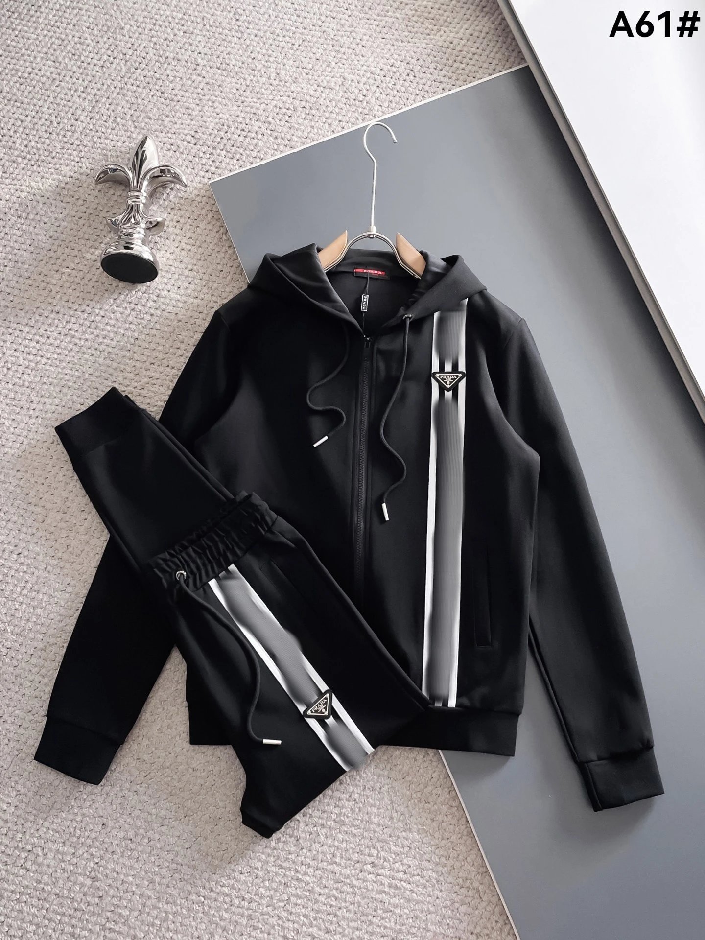 Dolce & Gabbana Tracksuits Zip-up track jacket and jogger set — Black A61