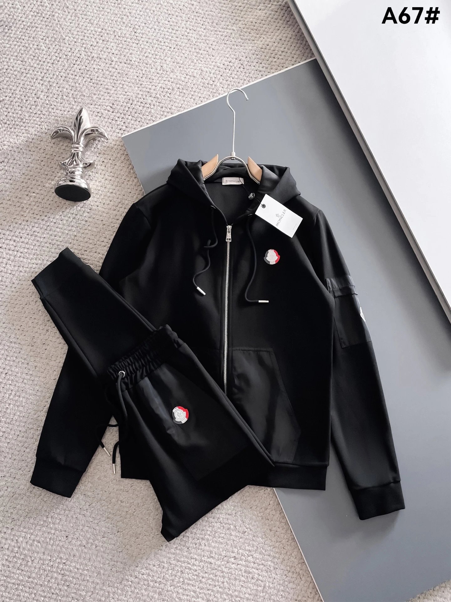 Dolce & Gabbana Tracksuits Zip-up track jacket and jogger set — Black A 67