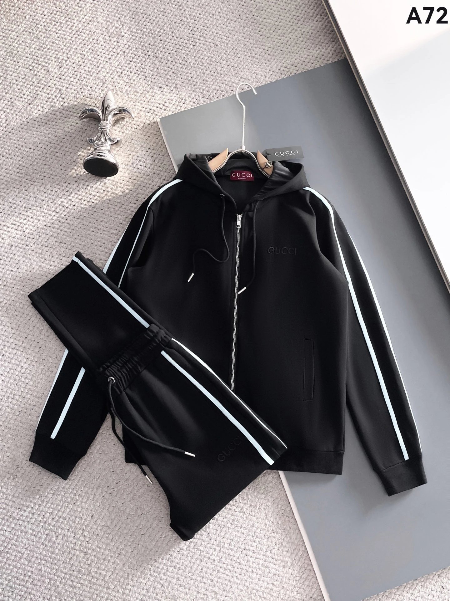 Dolce & Gabbana Tracksuits Zip-up track jacket and jogger set — Black A 72