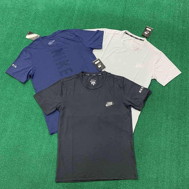 New summer short-sleeved men’s ice silk sports and leisure suits men’s round neck T-shirt quick-drying loose short-sleeved short-sleeved trendy