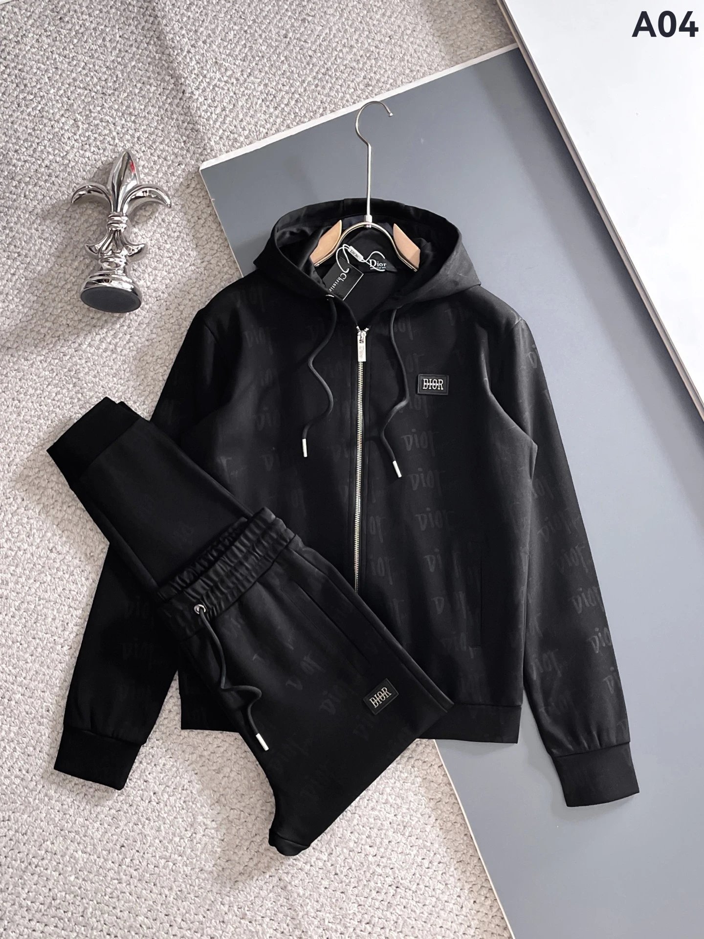 Dolce & Gabbana Tracksuits Zip-up track jacket and jogger set — Black A 04