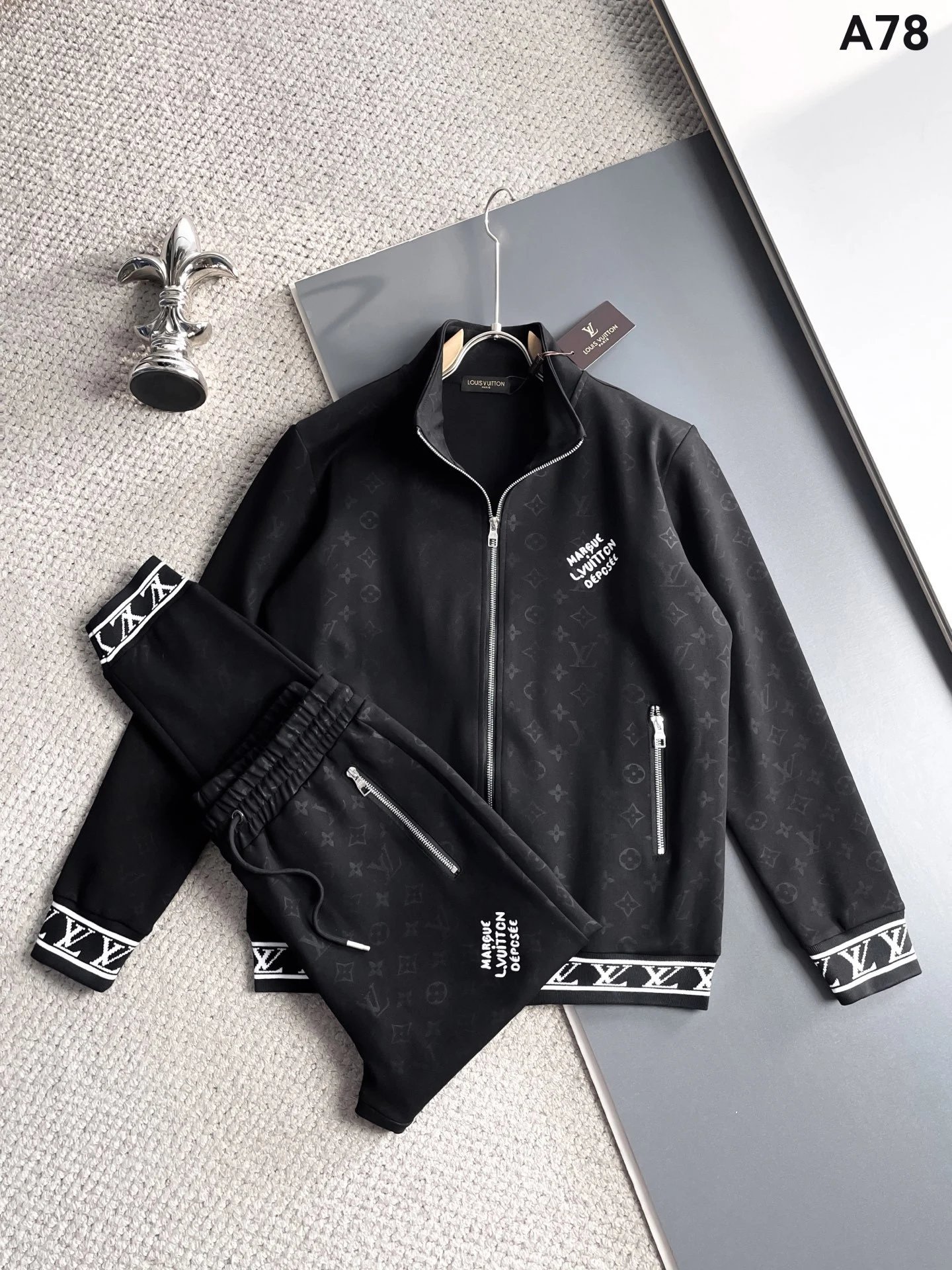 Dolce & Gabbana Tracksuits Zip-up track jacket and jogger set — Black A 78